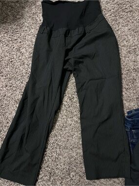 Motherhood Black Pinstripe Maternity Pants
